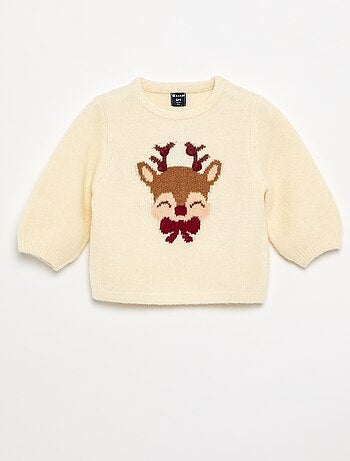 Pull de Noël fine jauge 'ourson'