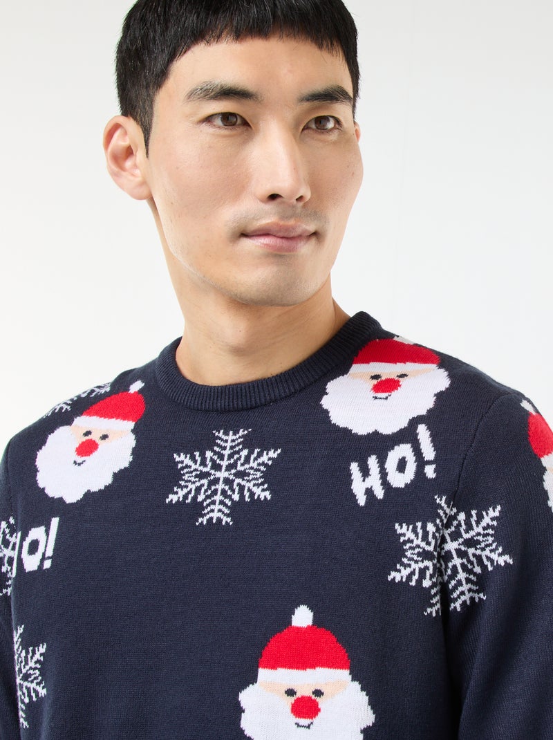 Pull de Noël imprimé Bleu - Kiabi