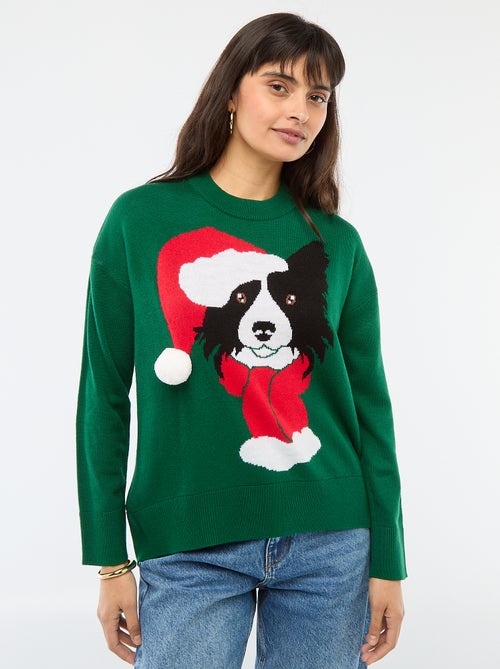 Pull de Noël imprimé chien - Kiabi