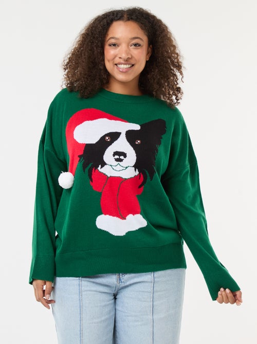 Pull de Noël imprimé chien - Kiabi
