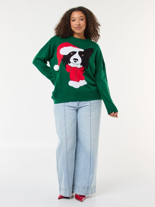 Pull de Noël imprimé chien - Kiabi