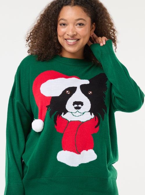 Pull de Noël imprimé chien - Kiabi