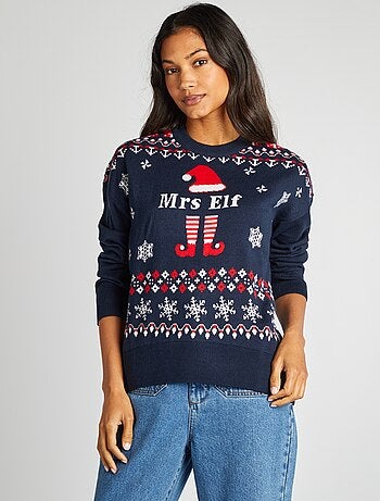 Pull de Noël imprimé elfe