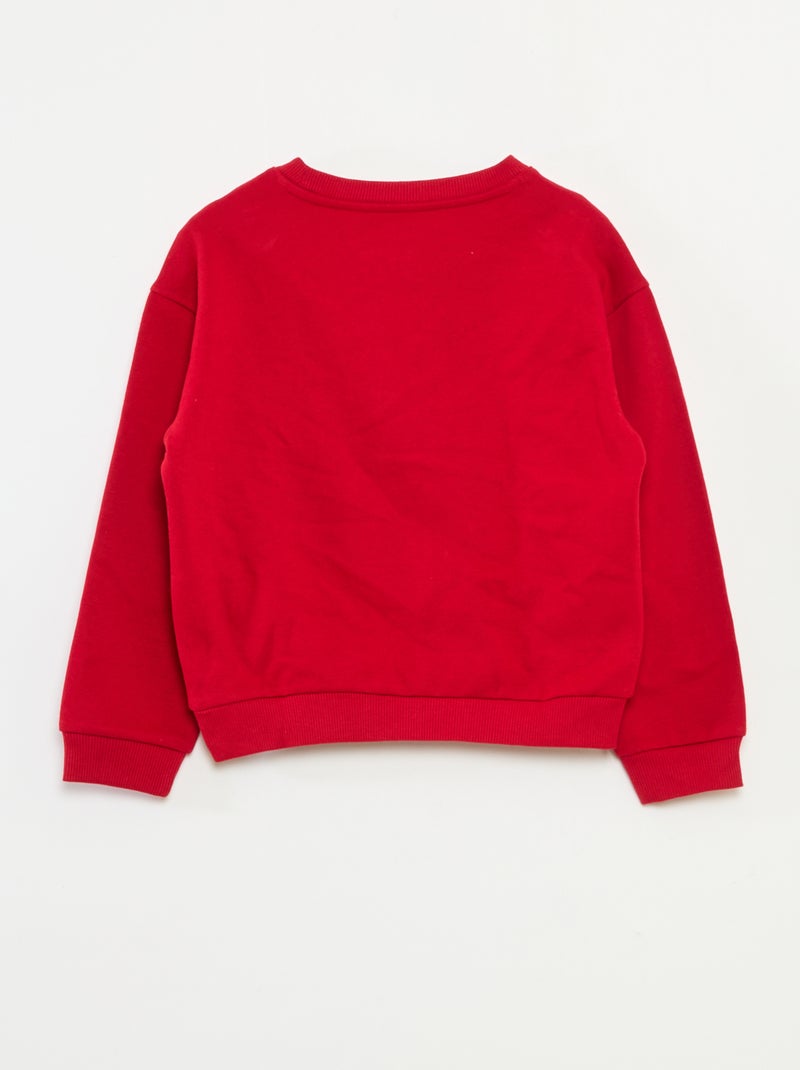 Pull de Noël imprimé en coton Rouge - Kiabi