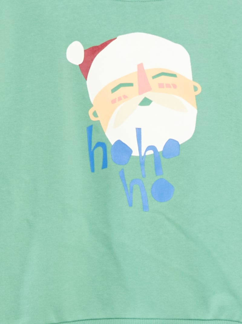 Pull de Noël imprimé en coton Vert - Kiabi
