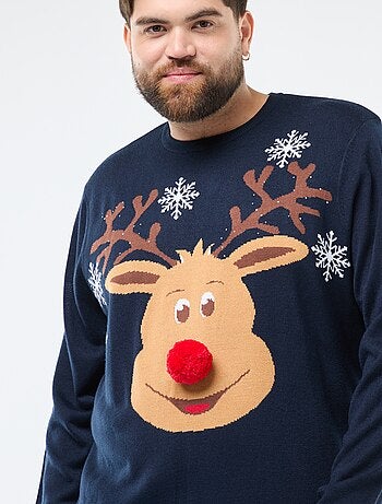 Pull de Noël imprimé 'renne'