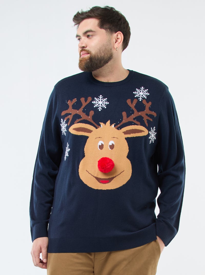 Pull de Noël imprimé 'renne'