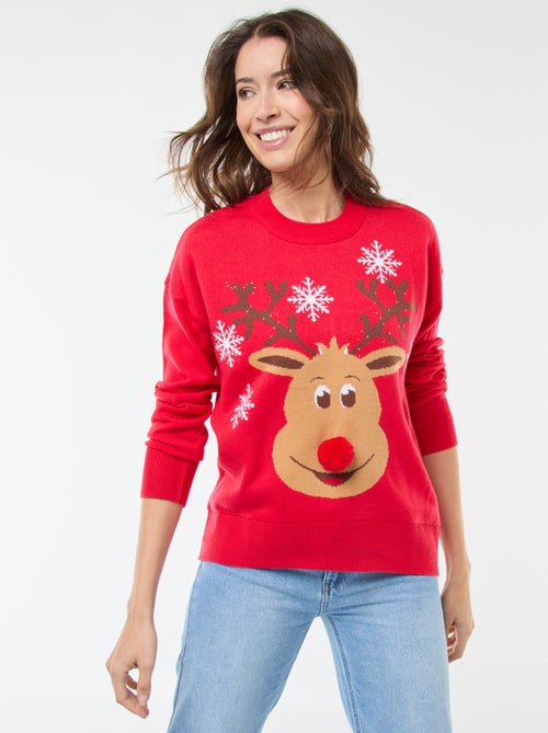 Pull de Noël imprimé 'renne' - Kiabi