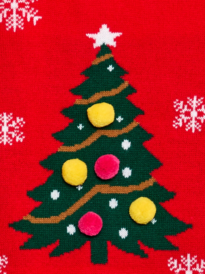 Pull de Noël imprimé Rouge - Kiabi