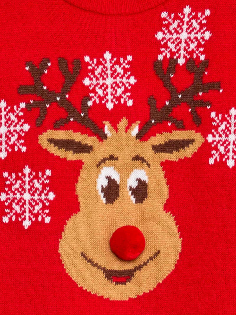 Pull de Noël imprimé Rouge - Kiabi