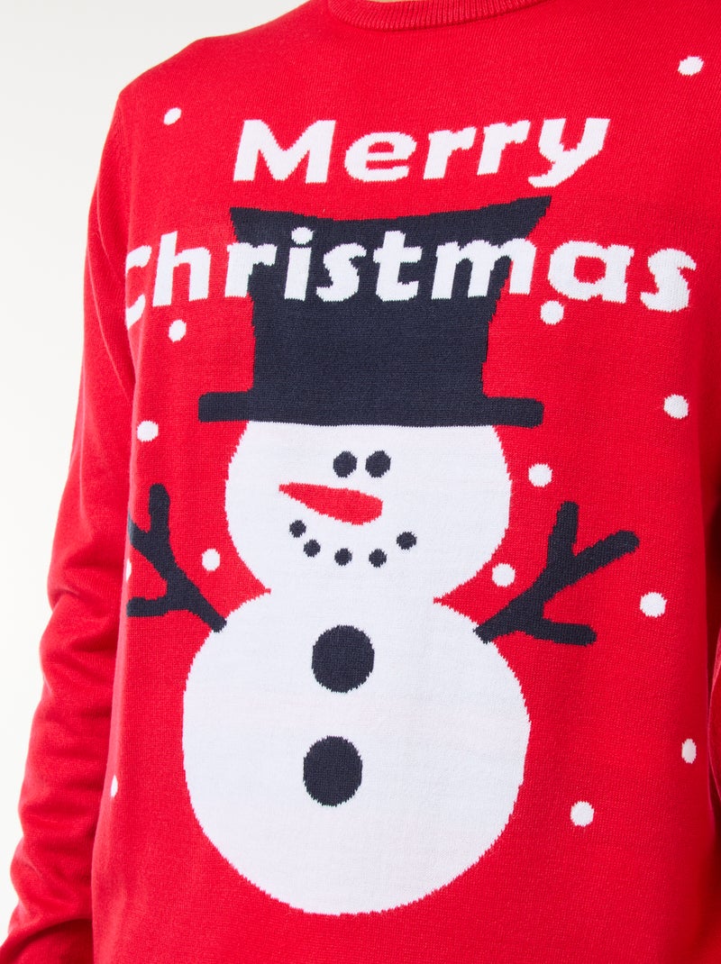 Pull de Noël imprimé Rouge - Kiabi