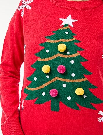 Pull de Noël imprimé sapin