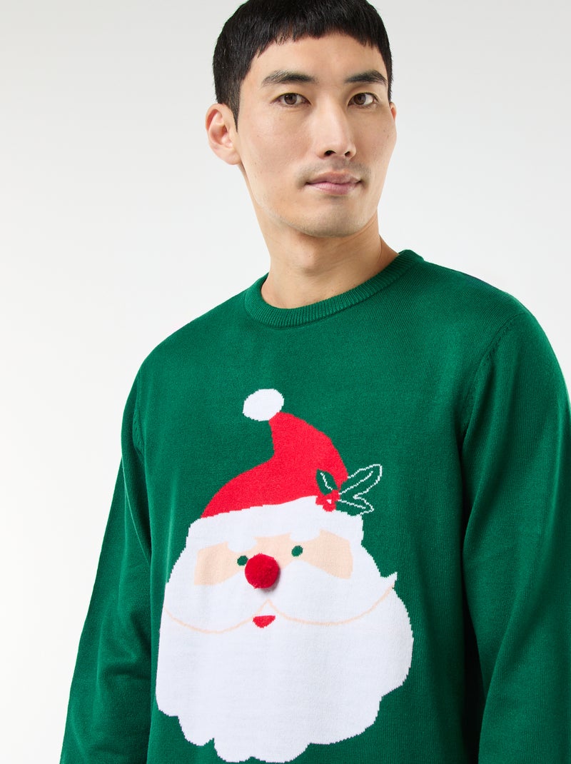 Pull de Noël imprimé Vert - Kiabi