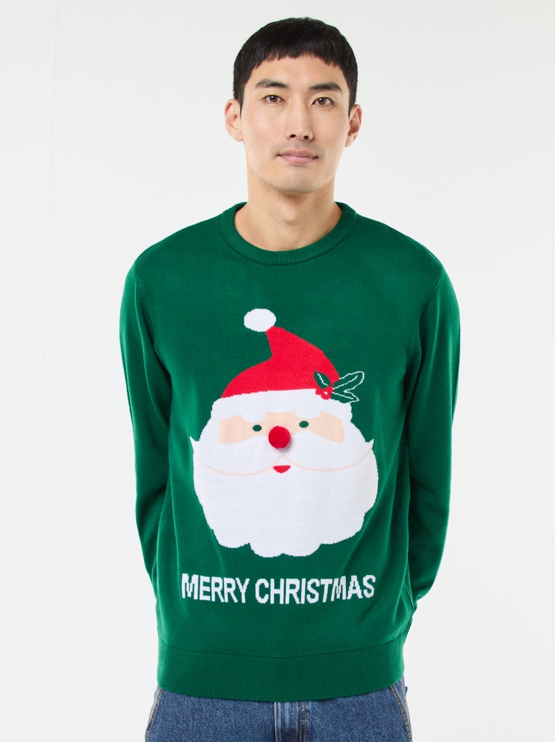 Pull de Noël imprimé Vert - Kiabi