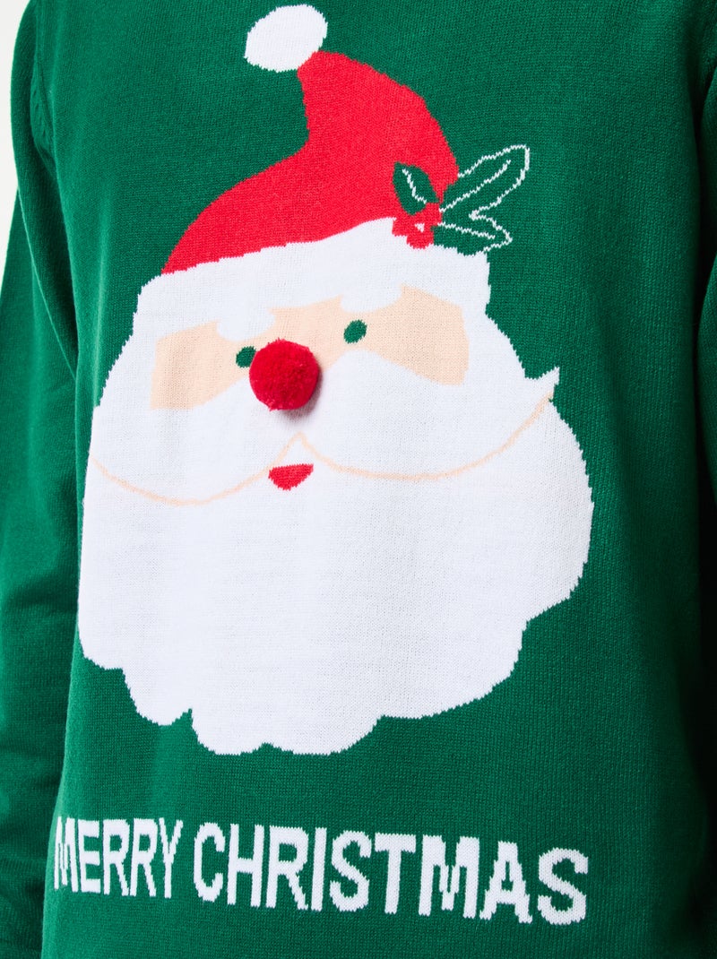 Pull de Noël imprimé Vert - Kiabi