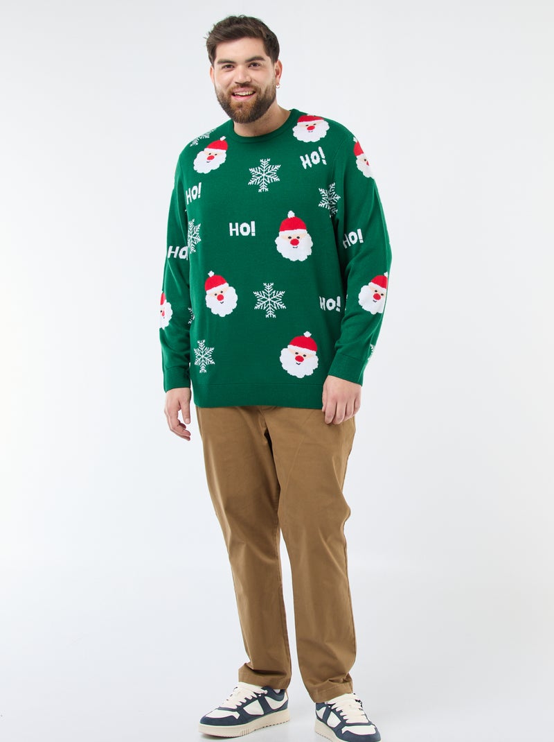 Pull de Noël imprimé Vert - Kiabi