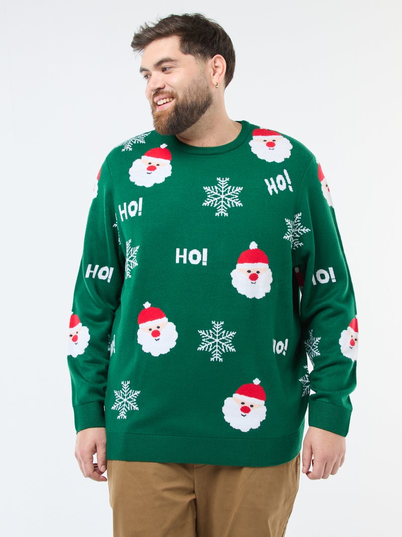 Pull de Noël imprimé Vert - Kiabi