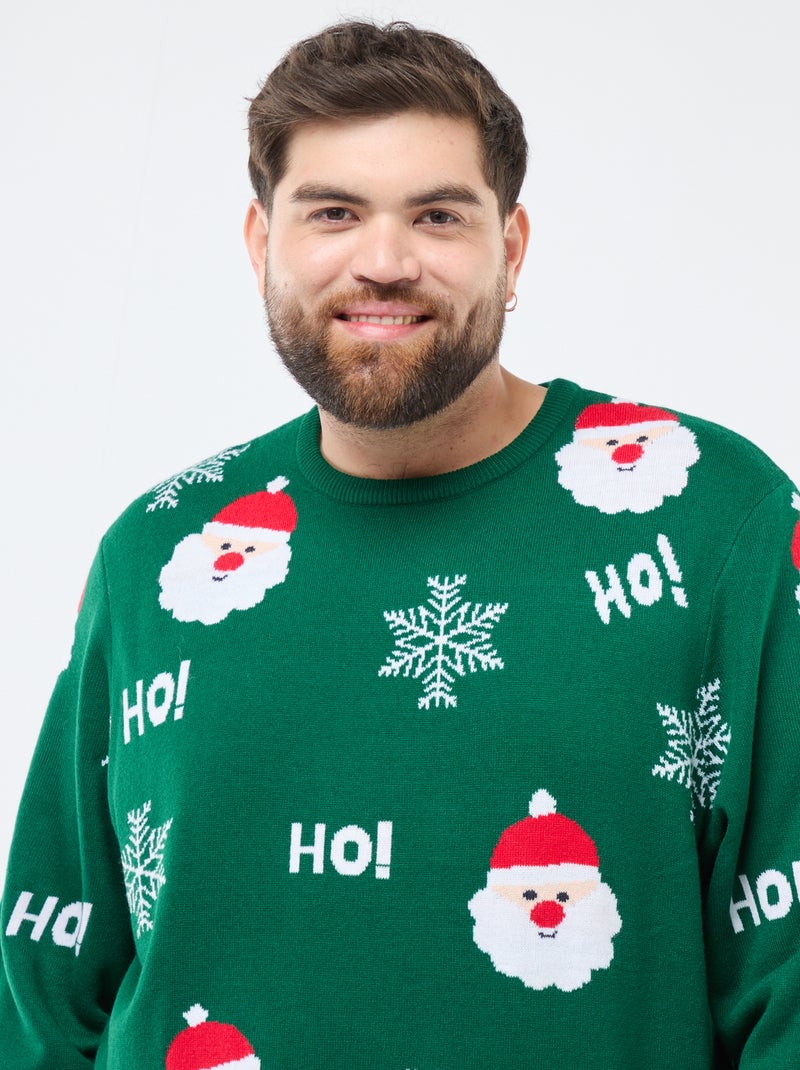 Pull de Noël imprimé Vert - Kiabi