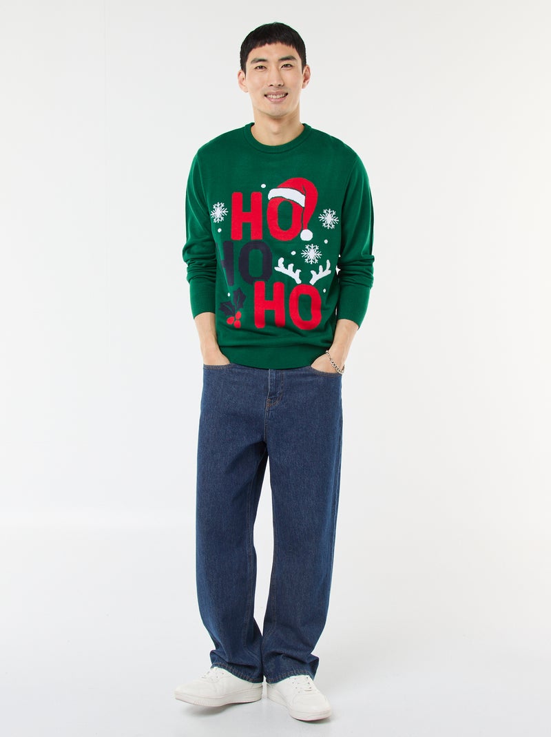 Pull de Noël imprimé Vert - Kiabi