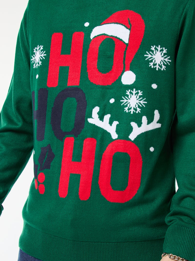 Pull de Noël imprimé Vert - Kiabi