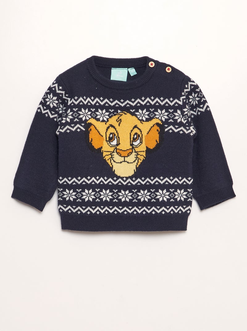 Pull de Noël 'Le Roi Lion' Bleu - Kiabi