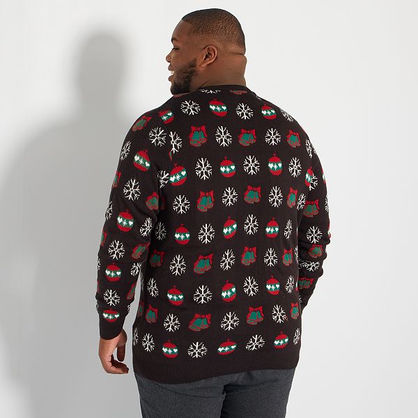 Pull de Noël Grande taille homme - noir/vert/rouge - Kiabi - 20,00€