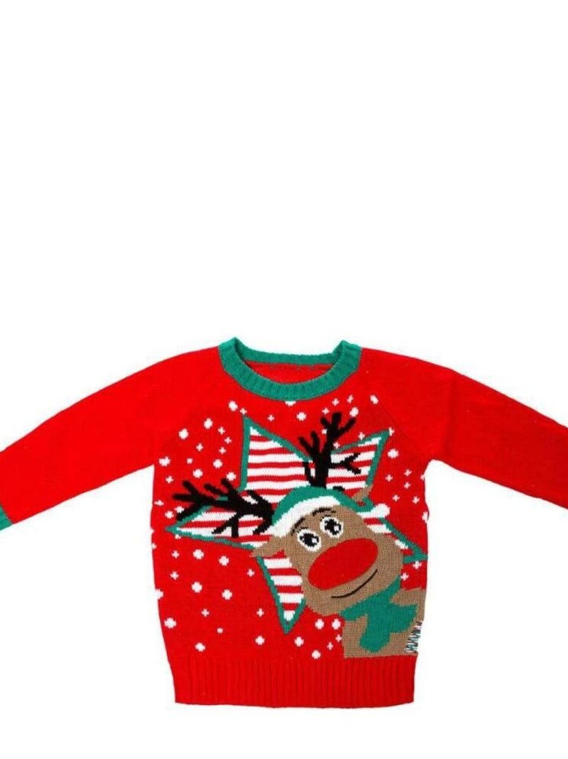 Pull De Noël Enfant Avec Motif Guirlandes Lumineuses - Taille 3 à 9 Ans (110 à 150) | Tissu Doux Et Chaud