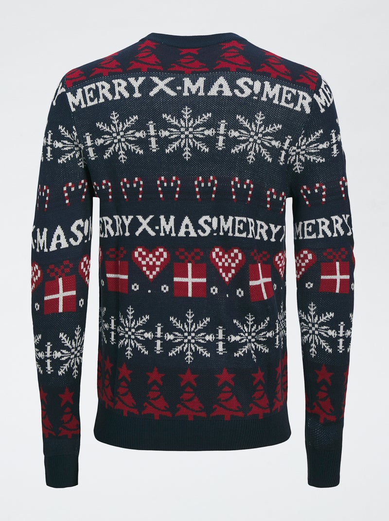 Pull de Noël 'Produkt' Bleu - Kiabi