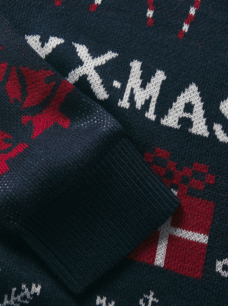 Pull de Noël 'Produkt' Bleu - Kiabi