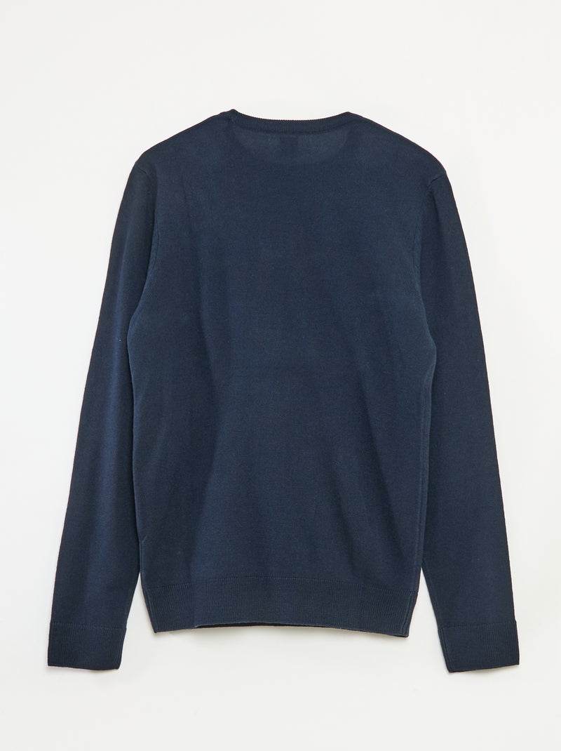 Pull de Noël 'renne' Bleu - Kiabi