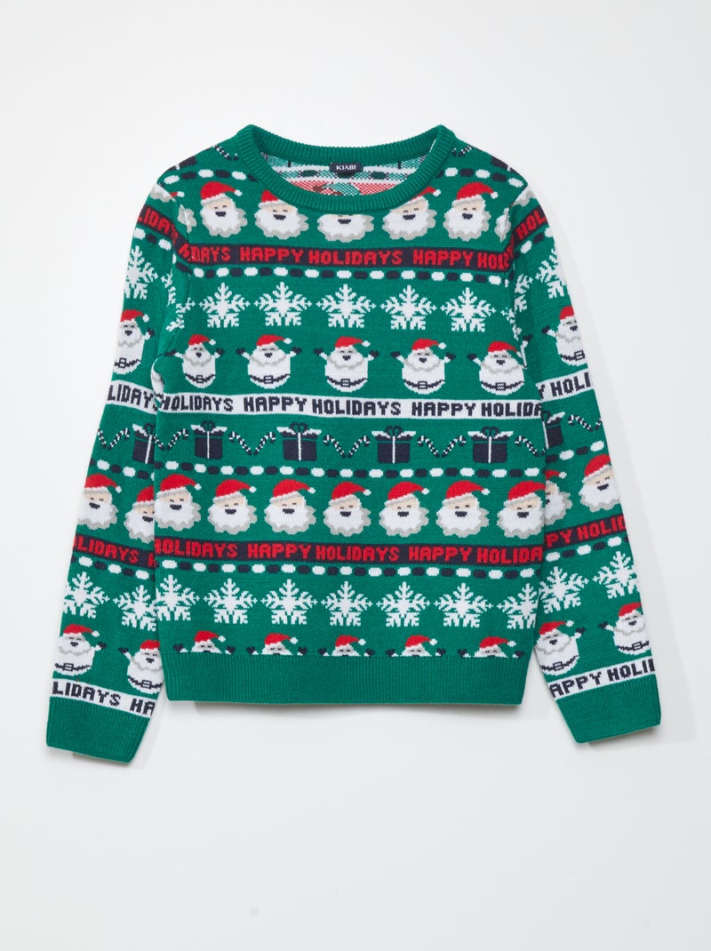 Pull de Noël Vert - Kiabi