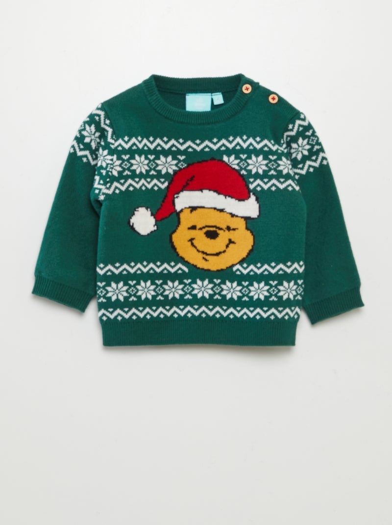 Pull de Noël 'Winnie' Vert - Kiabi