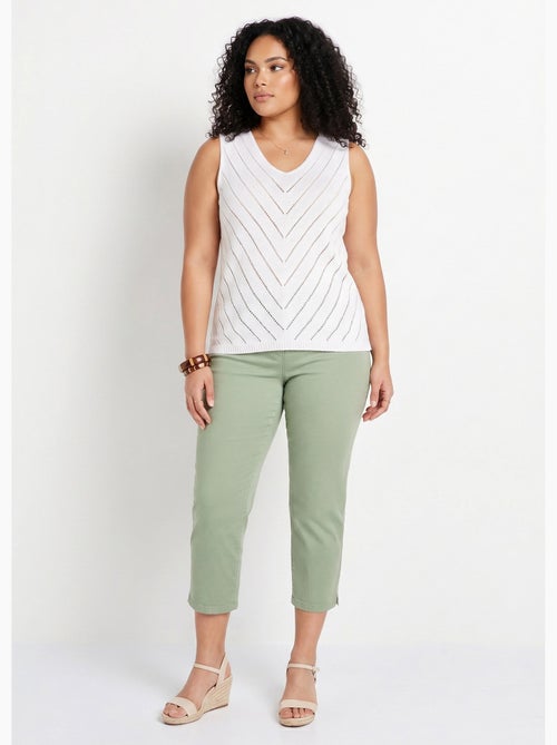 Pull débardeur fin ajouré coton - Afibel - Kiabi