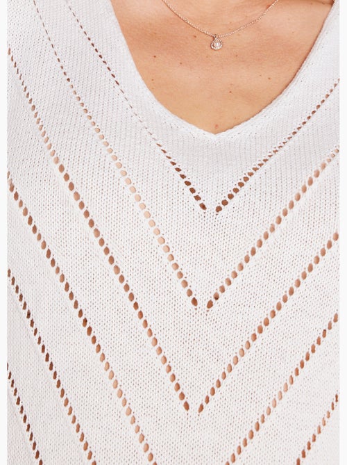 Pull débardeur fin ajouré coton - Afibel - Kiabi