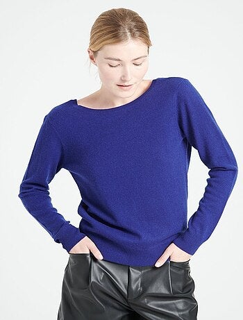 Pull décolleté V dans le dos femme 100% cachemire - MIA 7