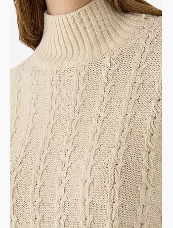 Pull demi-col roulé en tricot texturé hiccup