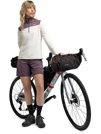 Pull demi-zip cyclotourisme femme cyclisme femme soulful sand