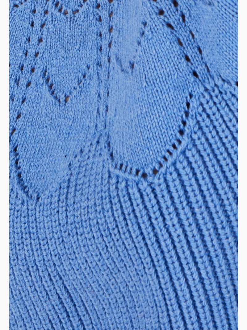 Pull détails ajourés - Damart Bleu ciel - Kiabi
