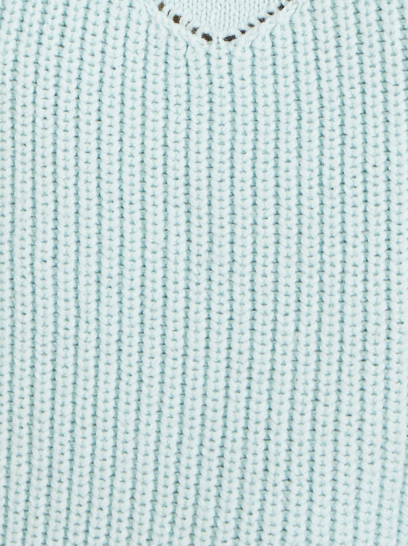 Pull détails ajourés - Damart Bleu clair - Kiabi