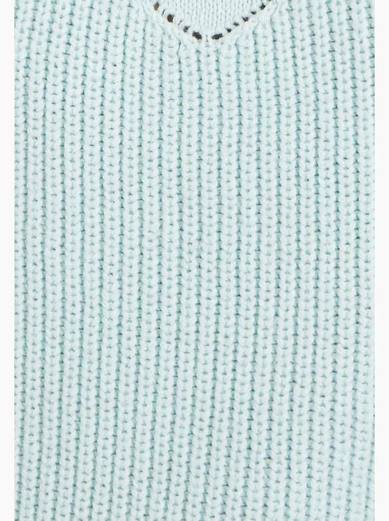 Pull détails ajourés - damart Bleu - Kiabi