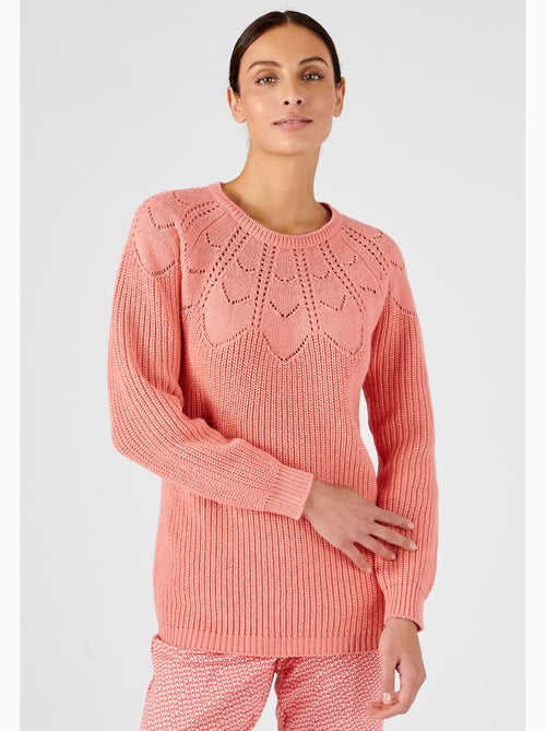 Pull détails ajourés - Damart - Kiabi