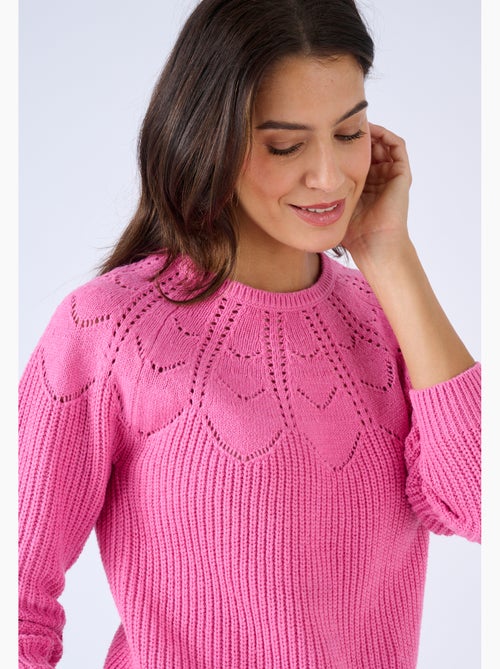 Pull détails ajourés - damart - Kiabi
