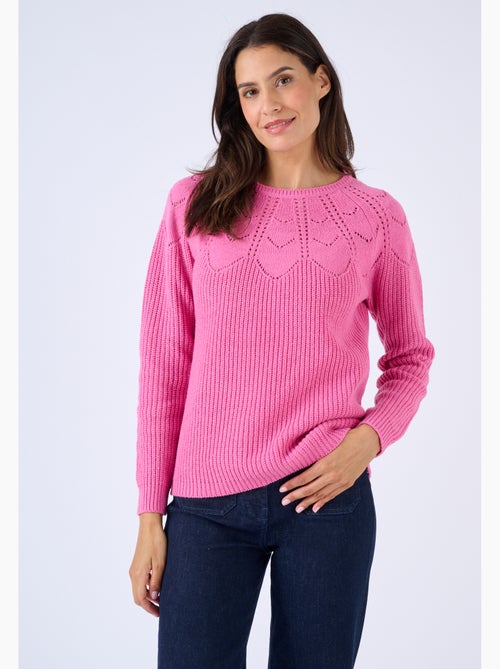 Pull détails ajourés - damart - Kiabi