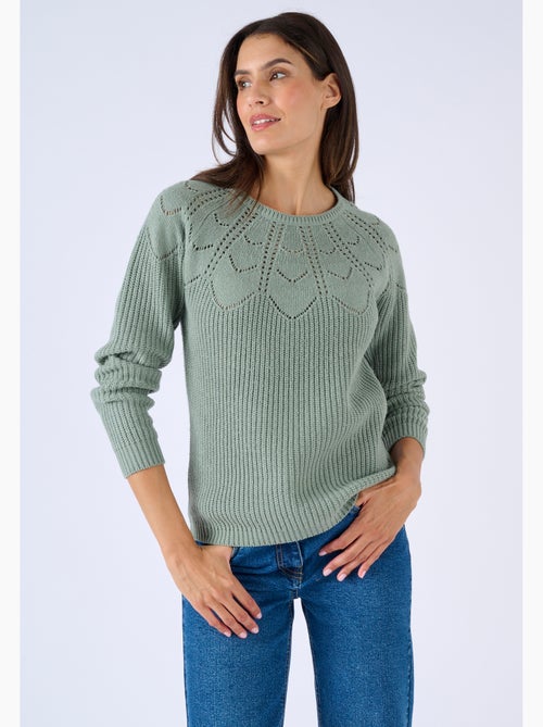 Pull détails ajourés - Damart - Kiabi