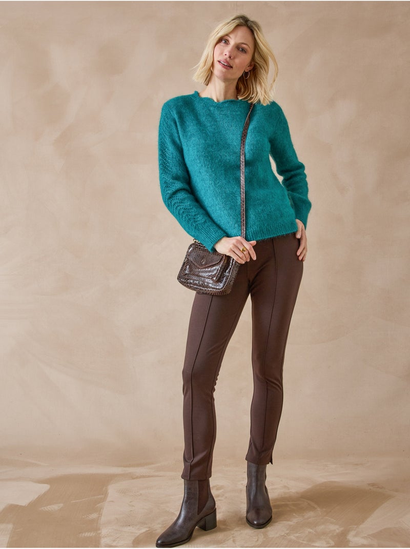 Pull détails ajourés fantaisie - DAXON Vert émeraude - Kiabi