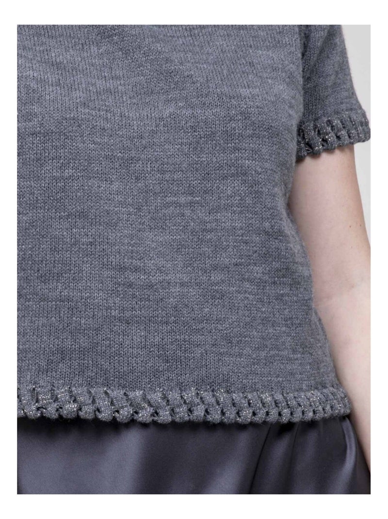 Pull details tressés KERMELA Gris - Kiabi