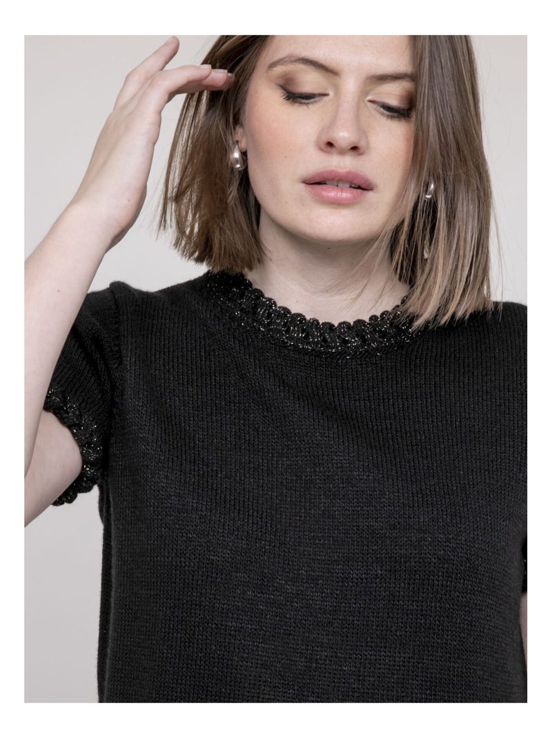 Pull details tressés KERMELA Noir - Kiabi