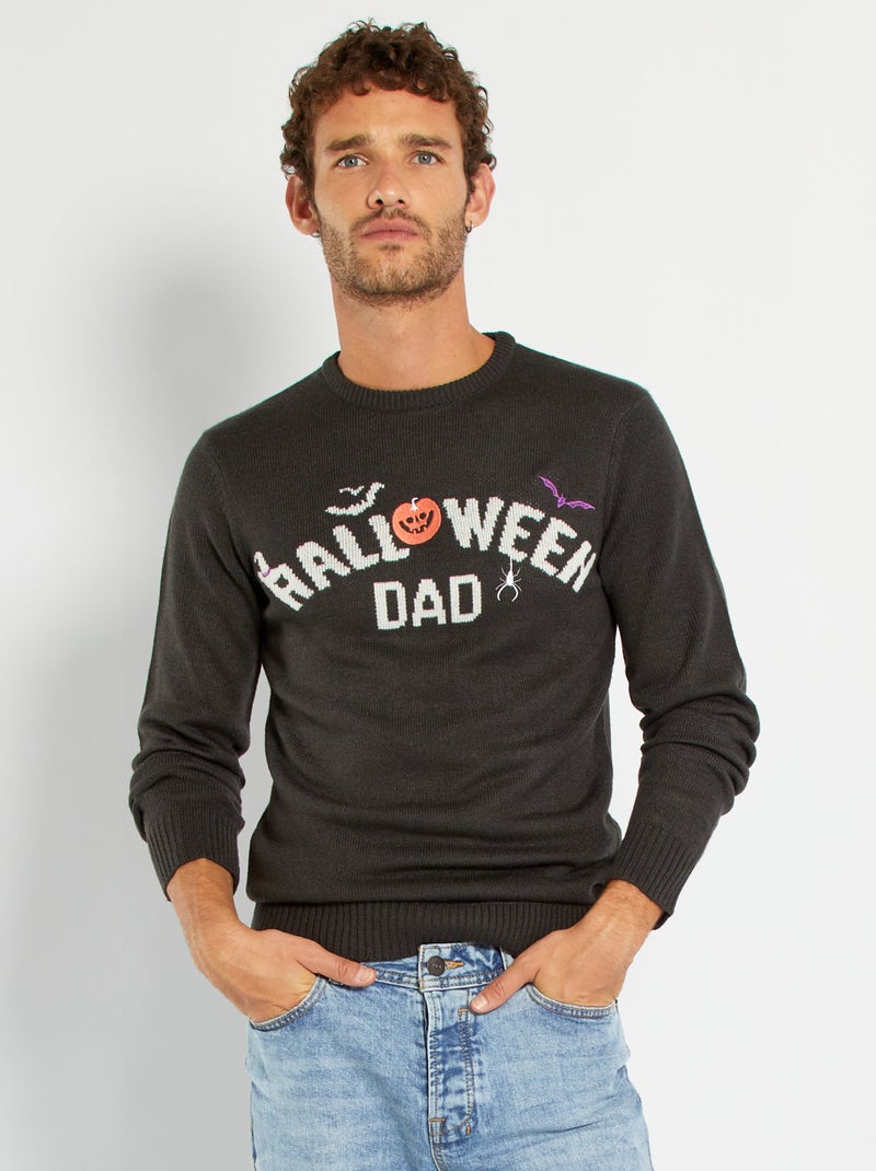Pull d'Halloween anthracite - Kiabi