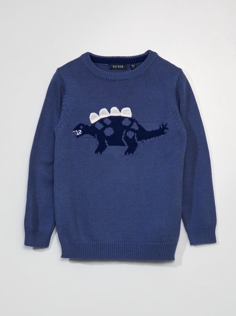 Pull dinosaure bleu - Kiabi