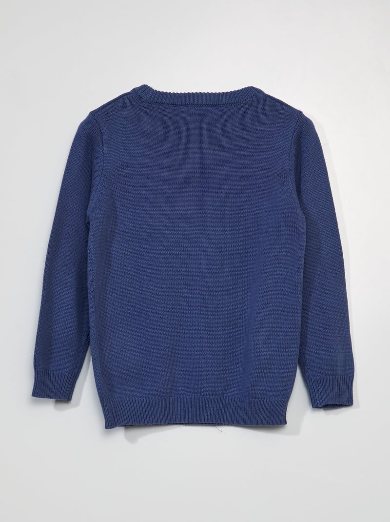 Gilet en tricot fantaisie effet color block pour garçon Bleu marine - 14 ans - Pull